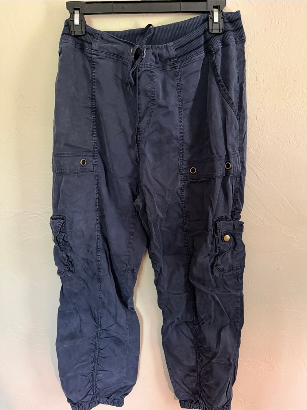 XCVI Women’s Navy Cargo Jogger Pants - Casual Relaxed Fit